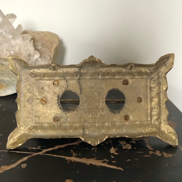 Antique Brass Letter Holder Deer Hunting Scene - Picture 7 of 9